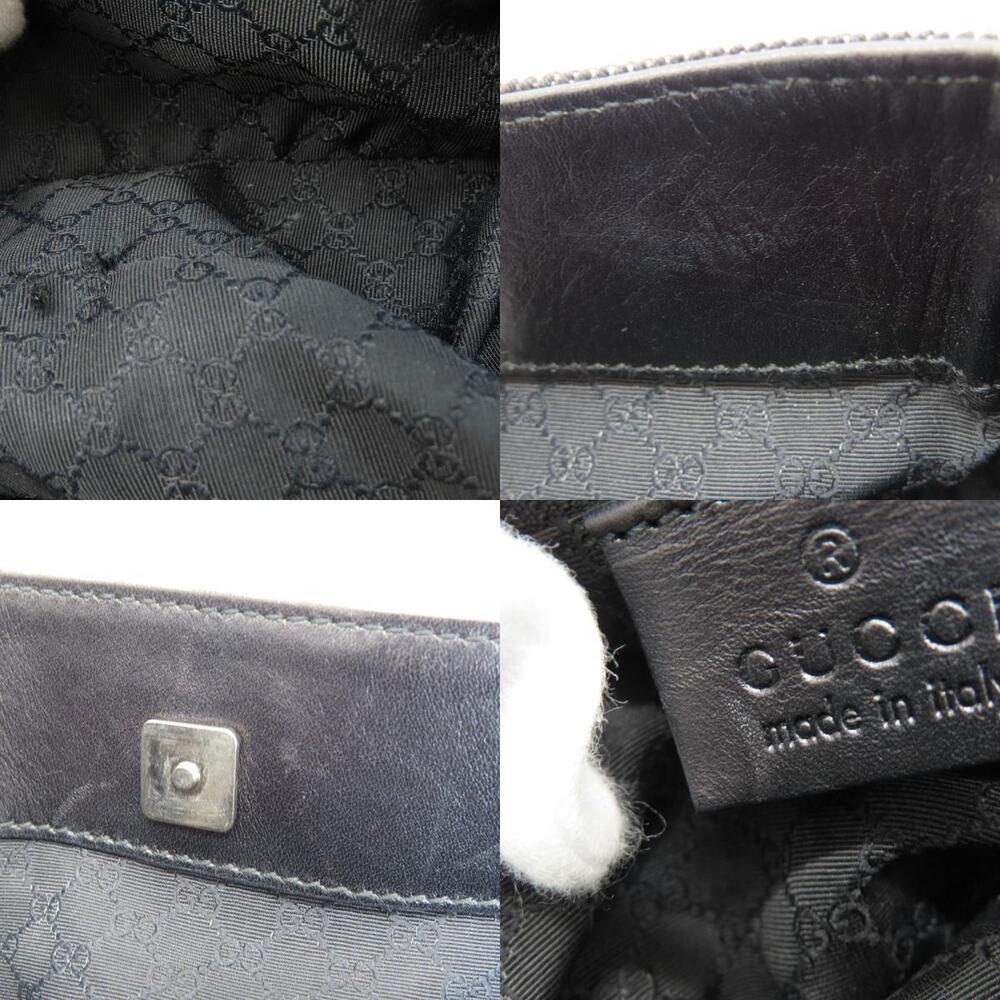Gucci Sherry Handbag Canvas Leather Black - Picture 7 of 11